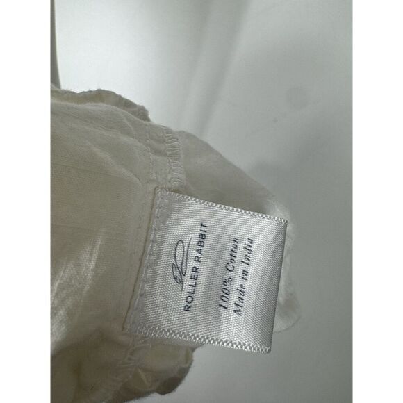 Roberta Roller Rabbit Women's L White Cotton Embroidered Peasant Top Blouse - Picture 5 of 5